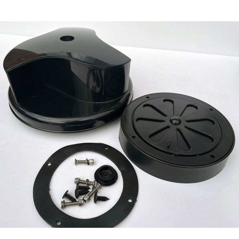 Rotary van roof vent for van bus caravans - wind driven - Black