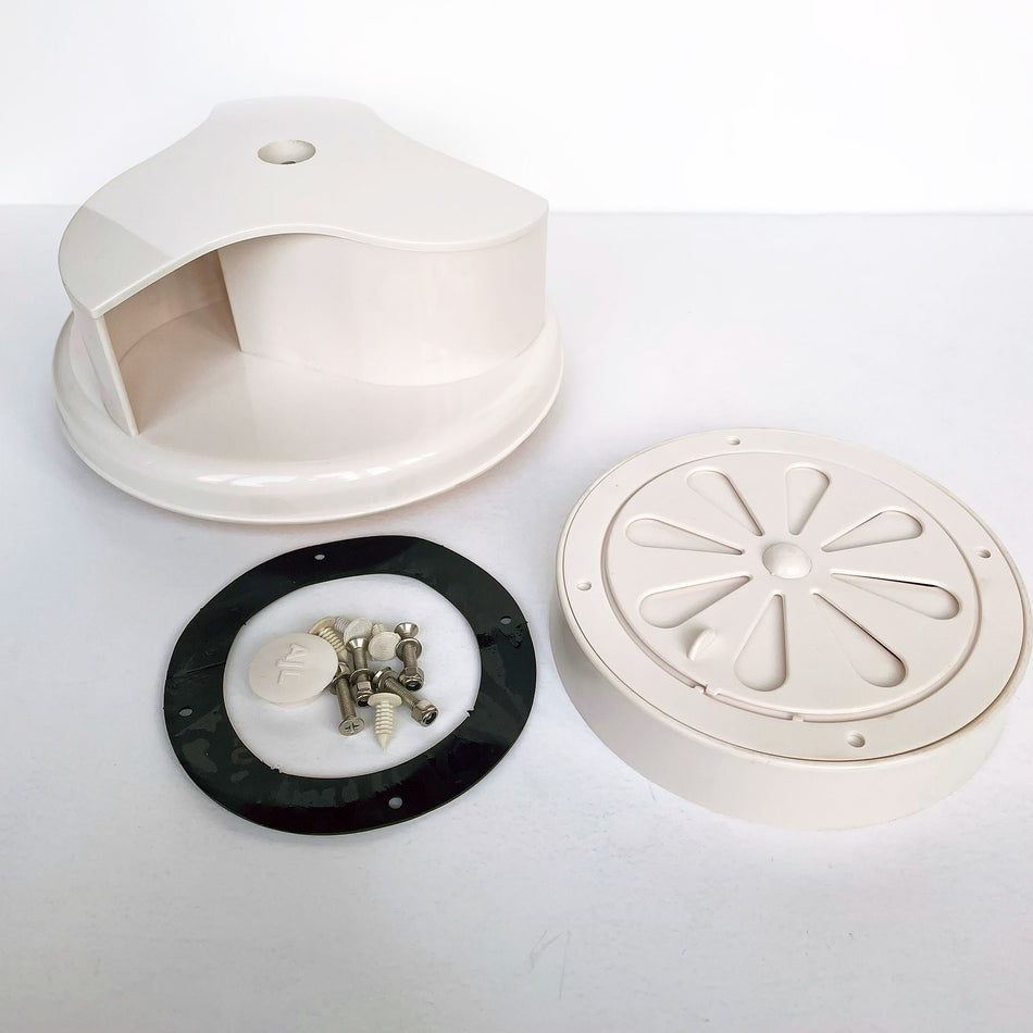 Rotary roof vent for van bus caravans - wind driven - White