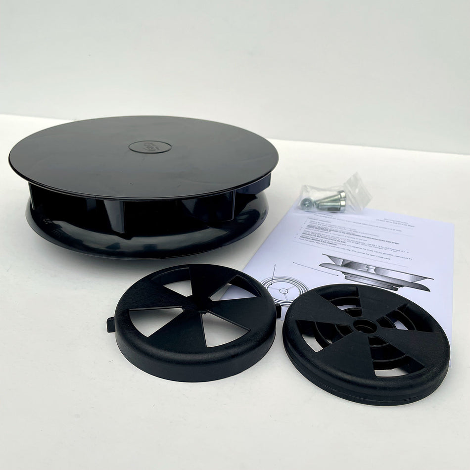 Small low profile rotary van roof ventilator for van bus caravan Black