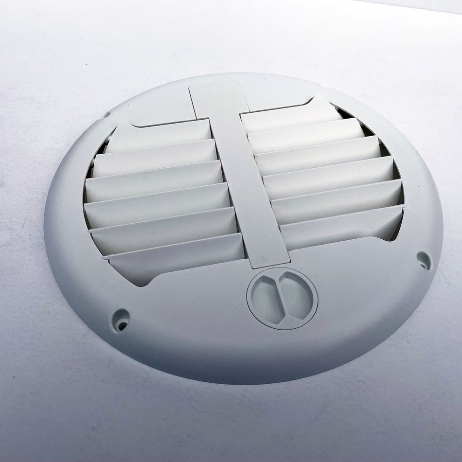 White inner valve for motorised van ventilator for vans